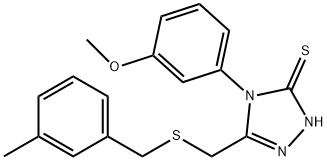 4-(3-methoxyphenyl)-3-[(3-methylphenyl)methylsulfanylmethyl]-1H-1,2,4-triazole-5-thione 化学構造式