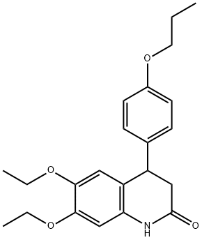 6,7-diethoxy-4-(4-propoxyphenyl)-3,4-dihydro-1H-quinolin-2-one 化学構造式