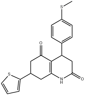 847509-67-5 4-(4-methylsulfanylphenyl)-7-thiophen-2-yl-1,3,4,6,7,8-hexahydroquinoline-2,5-dione