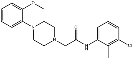 N-(3-chloro-2-methylphenyl)-2-[4-(2-methoxyphenyl)piperazin-1-yl]acetamide 化学構造式