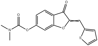 [(2Z)-3-oxo-2-(thiophen-2-ylmethylidene)-1-benzofuran-6-yl] N,N-dimethylcarbamate Struktur