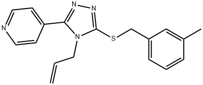 4-[5-[(3-methylphenyl)methylsulfanyl]-4-prop-2-enyl-1,2,4-triazol-3-yl]pyridine Structure