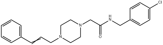 N-[(4-chlorophenyl)methyl]-2-[4-[(E)-3-phenylprop-2-enyl]piperazin-1-yl]acetamide,850020-04-1,结构式