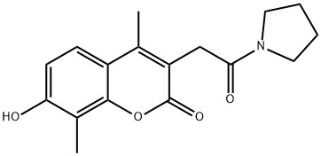 7-hydroxy-4,8-dimethyl-3-(2-oxo-2-pyrrolidin-1-ylethyl)chromen-2-one,853896-12-5,结构式