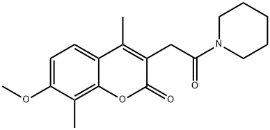 7-methoxy-4,8-dimethyl-3-(2-oxo-2-piperidin-1-ylethyl)chromen-2-one 化学構造式