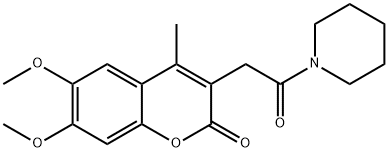 6,7-dimethoxy-4-methyl-3-(2-oxo-2-piperidin-1-ylethyl)chromen-2-one Structure