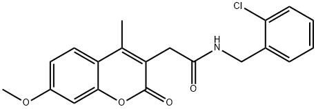 N-[(2-chlorophenyl)methyl]-2-(7-methoxy-4-methyl-2-oxochromen-3-yl)acetamide,853897-67-3,结构式