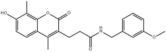 3-(7-hydroxy-4,8-dimethyl-2-oxochromen-3-yl)-N-[(3-methoxyphenyl)methyl]propanamide Struktur