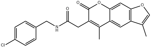 N-[(4-chlorophenyl)methyl]-2-(3,5-dimethyl-7-oxofuro[3,2-g]chromen-6-yl)acetamide Structure