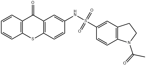 1-acetyl-N-(9-oxothioxanthen-2-yl)-2,3-dihydroindole-5-sulfonamide 结构式