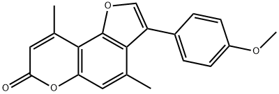 3-(4-methoxyphenyl)-4,9-dimethylfuro[2,3-f]chromen-7-one Struktur
