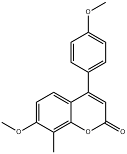 7-methoxy-4-(4-methoxyphenyl)-8-methylchromen-2-one Struktur