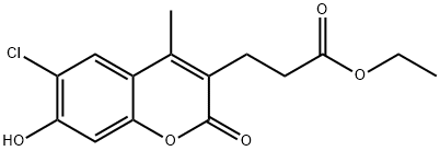 ethyl 3-(6-chloro-7-hydroxy-4-methyl-2-oxochromen-3-yl)propanoate 结构式