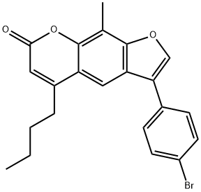 3-(4-bromophenyl)-5-butyl-9-methylfuro[3,2-g]chromen-7-one Struktur