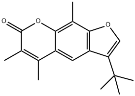 3-tert-butyl-5,6,9-trimethylfuro[3,2-g]chromen-7-one 化学構造式