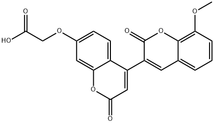 2-[4-(8-methoxy-2-oxochromen-3-yl)-2-oxochromen-7-yl]oxyacetic acid Struktur
