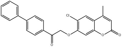 6-chloro-4-methyl-7-[2-oxo-2-(4-phenylphenyl)ethoxy]chromen-2-one Structure