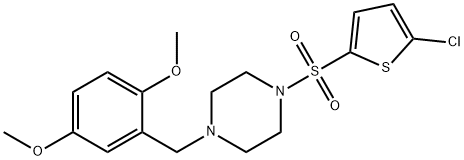 1-(5-chlorothiophen-2-yl)sulfonyl-4-[(2,5-dimethoxyphenyl)methyl]piperazine Structure