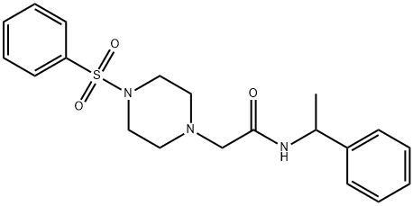 2-[4-(benzenesulfonyl)piperazin-1-yl]-N-(1-phenylethyl)acetamide Structure
