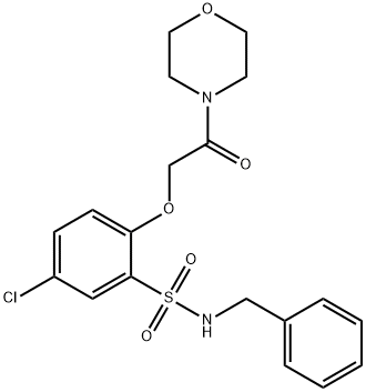 N-benzyl-5-chloro-2-(2-morpholin-4-yl-2-oxoethoxy)benzenesulfonamide Struktur