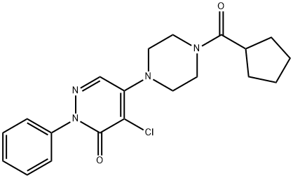 4-chloro-5-[4-(cyclopentanecarbonyl)piperazin-1-yl]-2-phenylpyridazin-3-one Structure