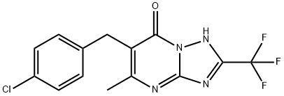 6-[(4-chlorophenyl)methyl]-5-methyl-2-(trifluoromethyl)-1H-[1,2,4]triazolo[1,5-a]pyrimidin-7-one Structure