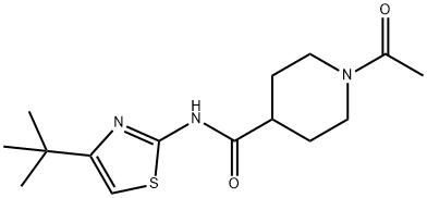 1-acetyl-N-(4-tert-butyl-1,3-thiazol-2-yl)piperidine-4-carboxamide 结构式