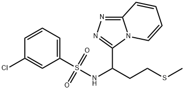 3-chloro-N-[3-methylsulfanyl-1-([1,2,4]triazolo[4,3-a]pyridin-3-yl)propyl]benzenesulfonamide,879473-37-7,结构式