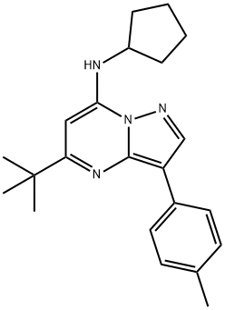 5-tert-butyl-N-cyclopentyl-3-(4-methylphenyl)pyrazolo[1,5-a]pyrimidin-7-amine Structure