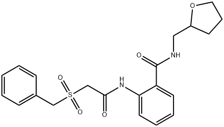 2-[(2-benzylsulfonylacetyl)amino]-N-(oxolan-2-ylmethyl)benzamide Struktur