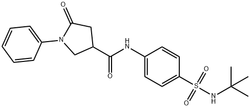 N-[4-(tert-butylsulfamoyl)phenyl]-5-oxo-1-phenylpyrrolidine-3-carboxamide Struktur