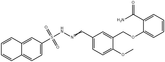 2-[[2-methoxy-5-[(E)-(naphthalen-2-ylsulfonylhydrazinylidene)methyl]phenyl]methoxy]benzamide|