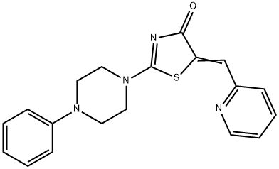 (5Z)-2-(4-phenylpiperazin-1-yl)-5-(pyridin-2-ylmethylidene)-1,3-thiazol-4-one Structure