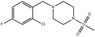 1-[(2-chloro-4-fluorophenyl)methyl]-4-methylsulfonylpiperazine,881471-54-1,结构式