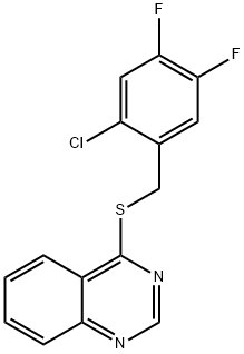 4-[(2-chloro-4,5-difluorophenyl)methylsulfanyl]quinazoline 化学構造式