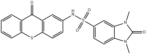 1,3-dimethyl-2-oxo-N-(9-oxothioxanthen-2-yl)benzimidazole-5-sulfonamide Structure