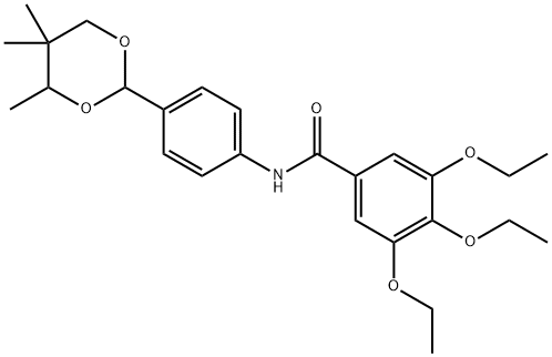 3,4,5-triethoxy-N-[4-(4,5,5-trimethyl-1,3-dioxan-2-yl)phenyl]benzamide,881592-27-4,结构式