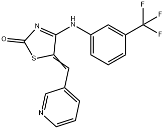 (5Z)-5-(pyridin-3-ylmethylidene)-4-[3-(trifluoromethyl)anilino]-1,3-thiazol-2-one Structure