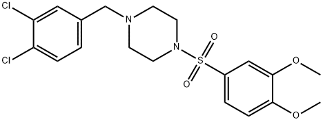 1-[(3,4-dichlorophenyl)methyl]-4-(3,4-dimethoxyphenyl)sulfonylpiperazine 化学構造式
