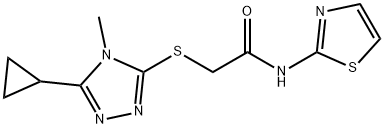 2-[(5-cyclopropyl-4-methyl-1,2,4-triazol-3-yl)sulfanyl]-N-(1,3-thiazol-2-yl)acetamide Structure