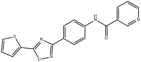 N-[4-(5-thiophen-2-yl-1,2,4-oxadiazol-3-yl)phenyl]pyridine-3-carboxamide Struktur