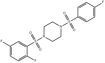 1-(2,5-difluorophenyl)sulfonyl-4-(4-fluorophenyl)sulfonylpiperazine Structure