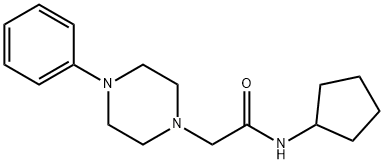 N-cyclopentyl-2-(4-phenylpiperazin-1-yl)acetamide 化学構造式