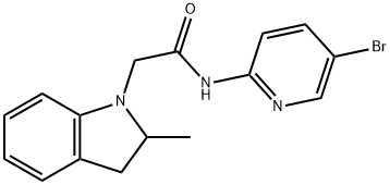 N-(5-bromopyridin-2-yl)-2-(2-methyl-2,3-dihydroindol-1-yl)acetamide Structure