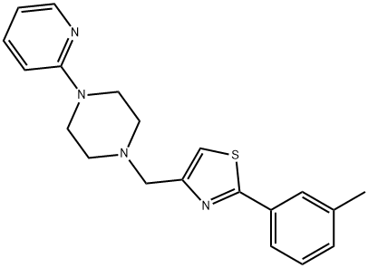 2-(3-methylphenyl)-4-[(4-pyridin-2-ylpiperazin-1-yl)methyl]-1,3-thiazole 化学構造式