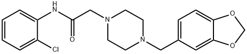 2-[4-(1,3-benzodioxol-5-ylmethyl)piperazin-1-yl]-N-(2-chlorophenyl)acetamide 化学構造式