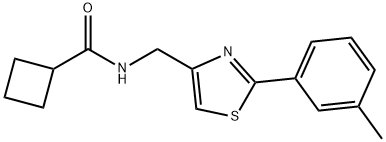 N-[[2-(3-methylphenyl)-1,3-thiazol-4-yl]methyl]cyclobutanecarboxamide Struktur