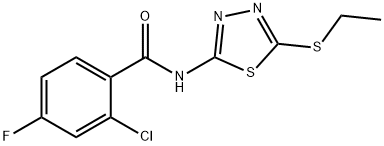 2-chloro-N-(5-ethylsulfanyl-1,3,4-thiadiazol-2-yl)-4-fluorobenzamide Structure