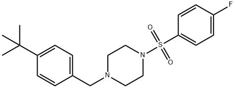 1-[(4-tert-butylphenyl)methyl]-4-(4-fluorophenyl)sulfonylpiperazine 化学構造式