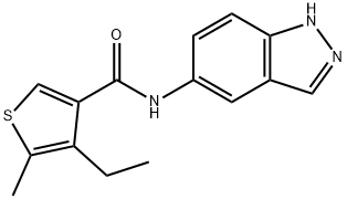 4-ethyl-N-(1H-indazol-5-yl)-5-methylthiophene-3-carboxamide 化学構造式